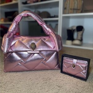 Kurt Geiger Pink Shoulder Bag w/ Matching Wallet